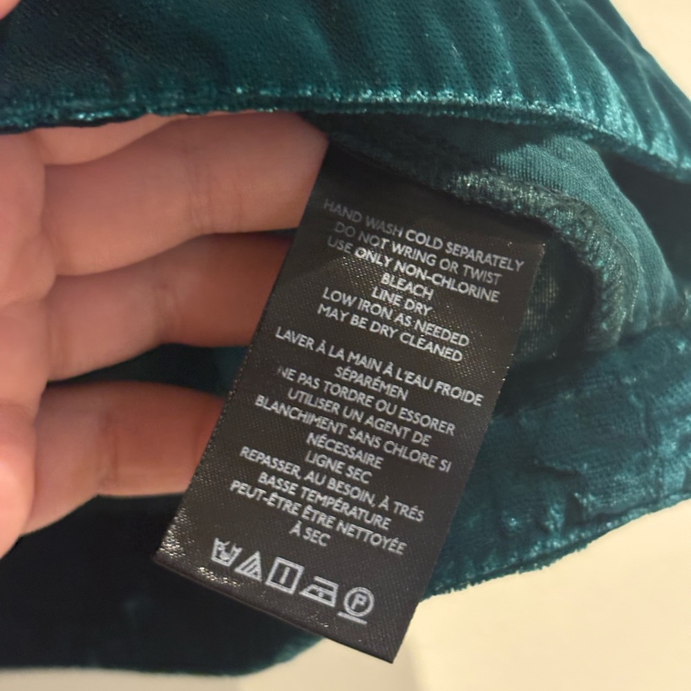 FREE PEOPLE ANNALISE VELVET MINI SKIRT in Deep Teal Size 6 - Picture 8 of 10